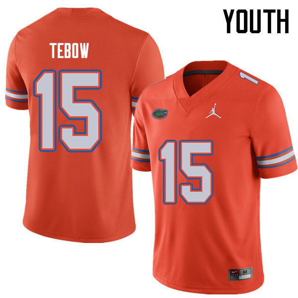 Jordan Brand Youth #15 Tim Tebow Florida Gators College Football Jerseys Sale-Orange